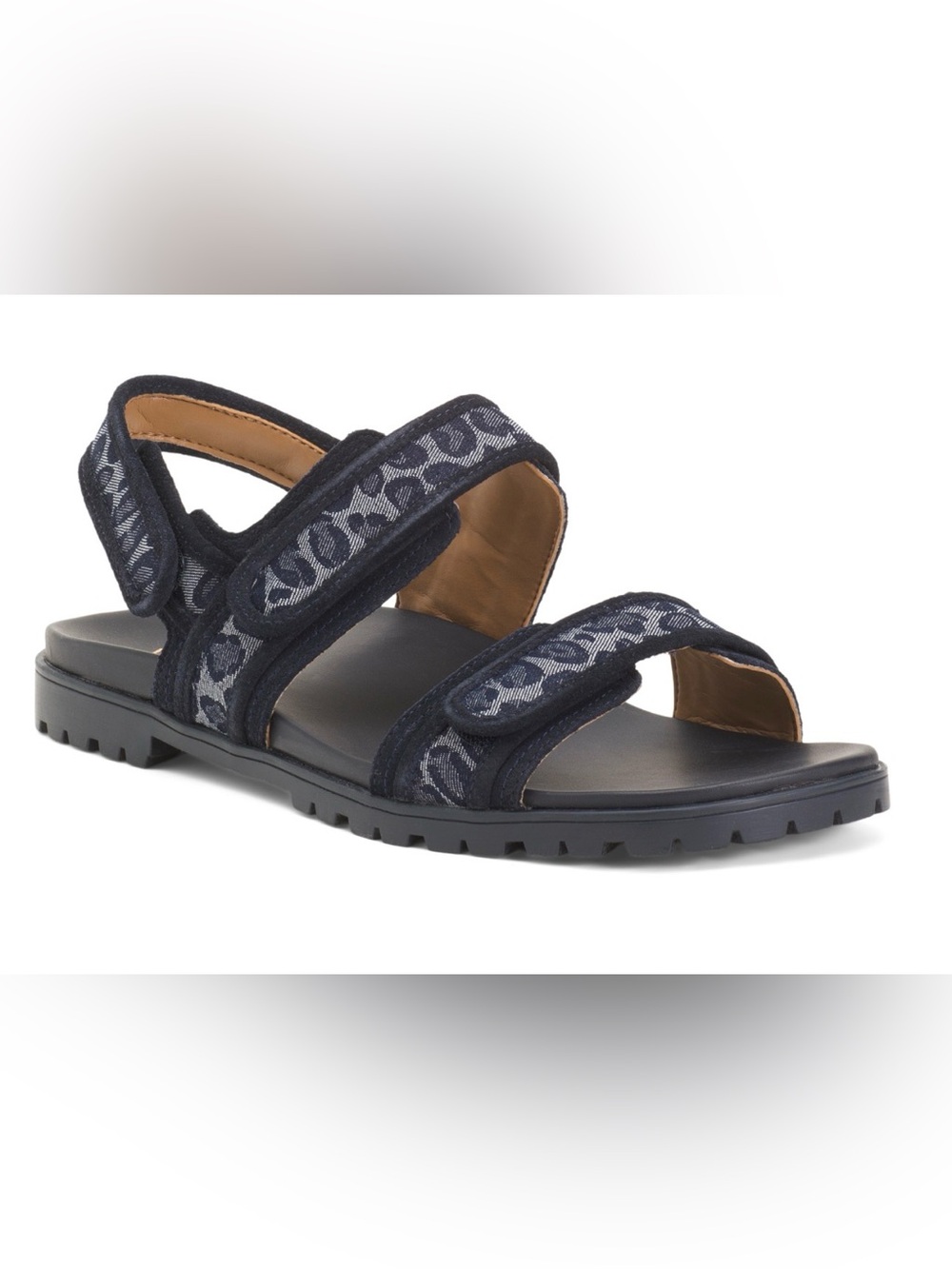 Vionic Navy Patterned Hook-and-Loop Sport Sandal
